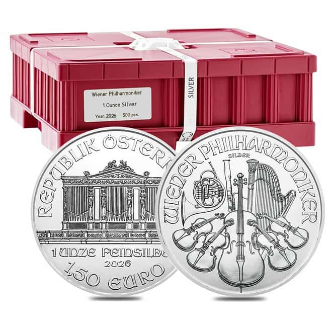 Monster Box of 500 - 2026 1 oz Silver Philharmonic Coin BU