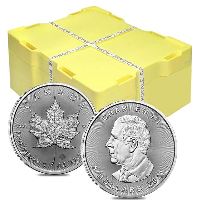 Monster Box of 500 - 2027 1 oz Canadian Silver Maple Leaf Coin BU