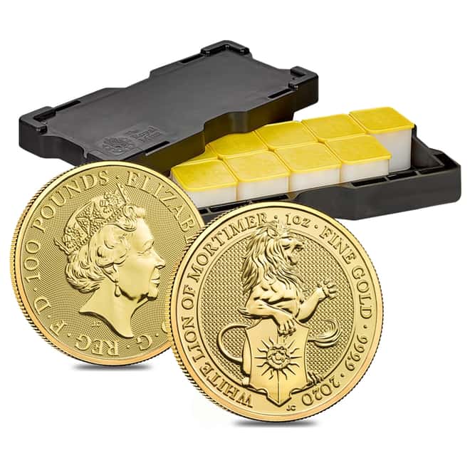 2020 Great Britain 1 oz Gold Queen's Beasts White Lion of Mortimer Coin .9999 Fine BU