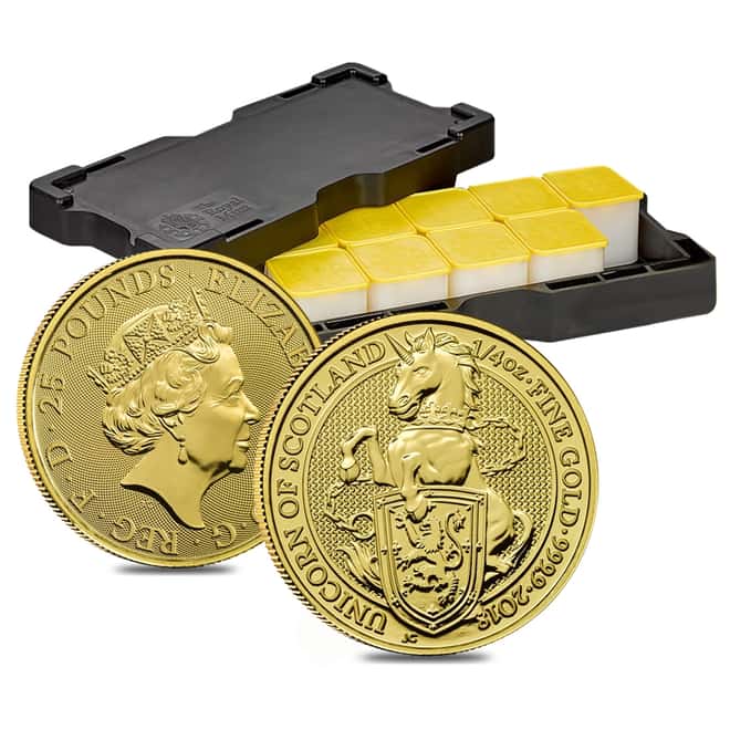 2018 Great Britain 1/4 oz Gold Queen's Beast (Unicorn of Scotland) Coin .9999 Fine BU