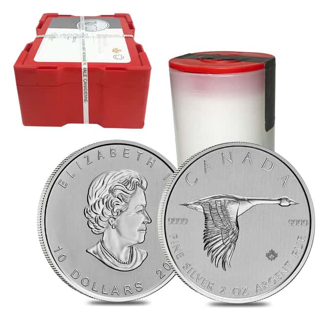 2020 2 oz Canada Goose Silver Coin .9999 Fine BU