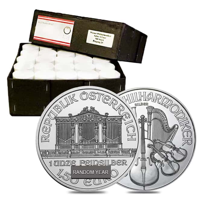 Roll of 20 - 1 oz Austrian Silver Philharmonic Coin BU (Random Year)