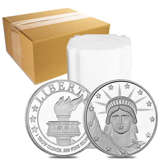 Tube of 20 - 1 oz SilverTowne Lady Liberty Silver Round .999 Fine