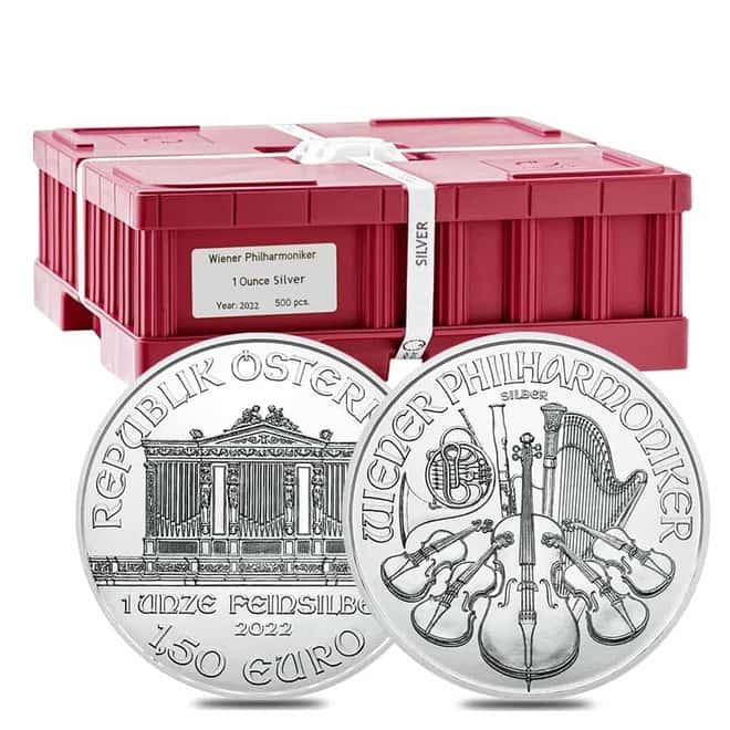 Roll of 20 - 2022 1 oz Austrian Silver Philharmonic Coin BU (Lot, Tube of 20)