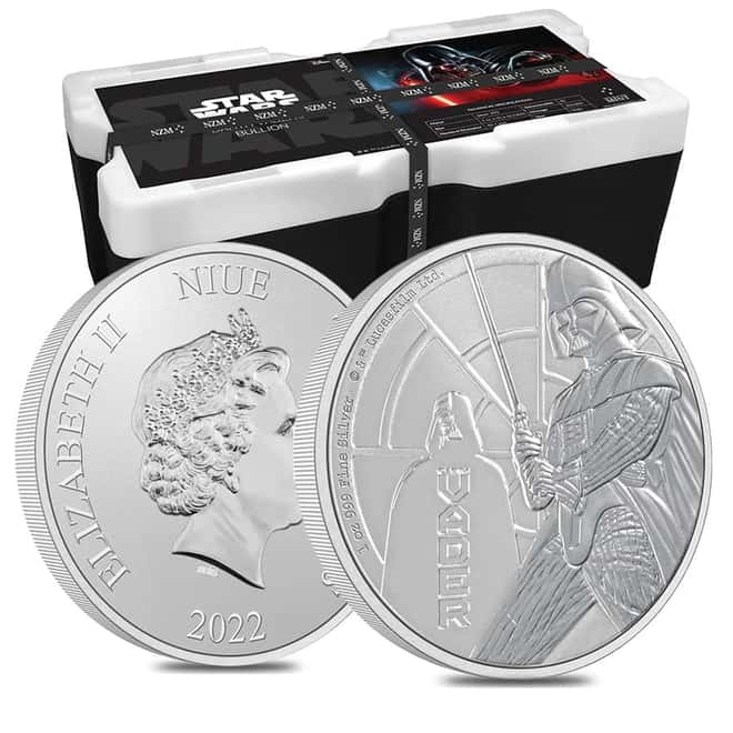 Monster Box of 250 - 2022 Niue 1 oz Star Wars Darth Vader $2 Silver Coin .999 Fine BU (10 Tubes of 25)