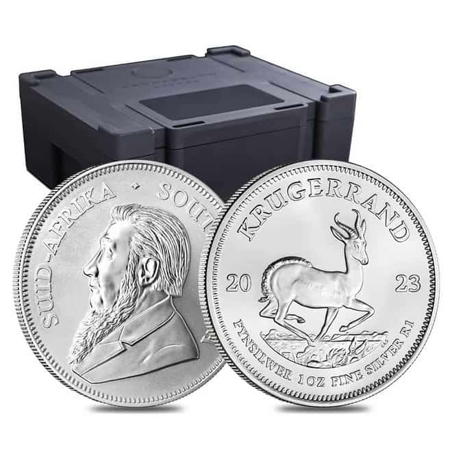 Roll of 25 - 2023 South Africa 1 oz Silver Krugerrand BU (Tube, Lot of 25)