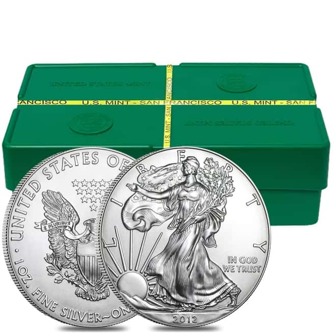 2012 (S) 1 oz Silver American Eagle $1 Coin BU - Sealed Monster Box (San Francisco Mint)