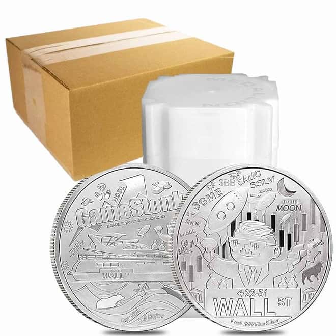 2021 1 oz Wallstreet Silver Round BU .999 Fine