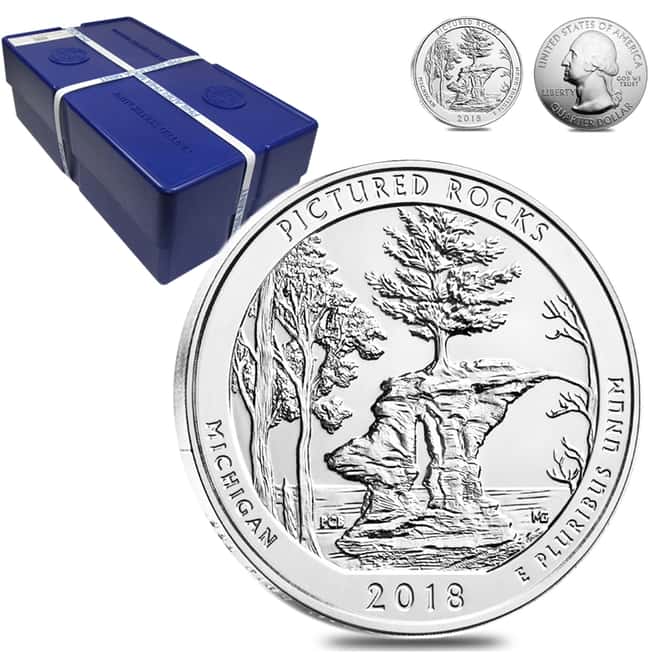 2018 5 oz Silver America the Beautiful ATB Michigan Pictured Rocks National Lakeshore Coin