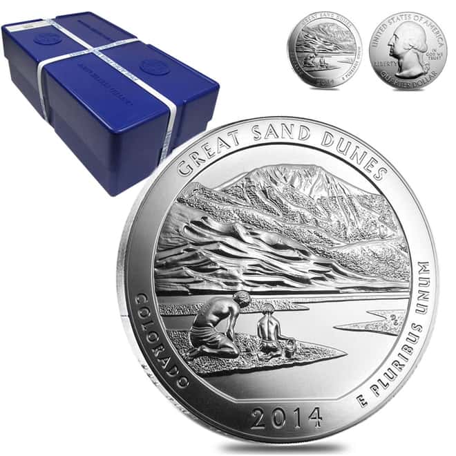 2014 5 oz Silver America the Beautiful ATB Colorado Great Sand Dunes National Park Coin