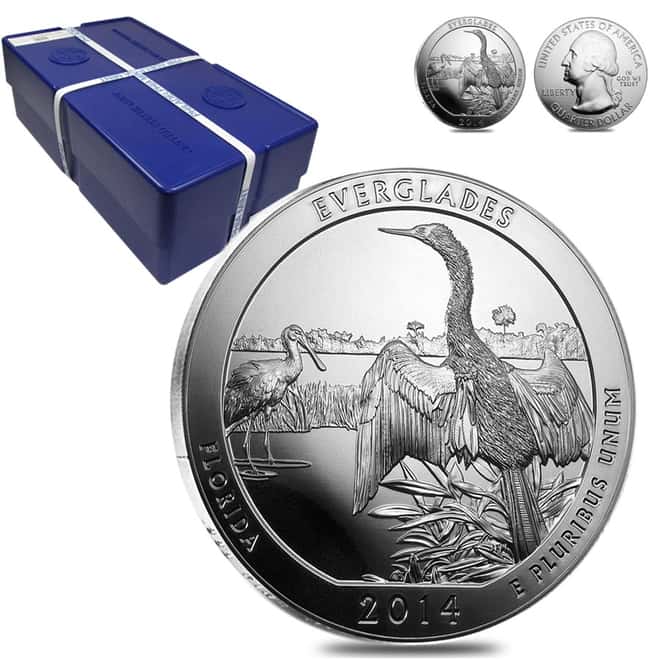 2014 5 oz Silver ATB Everglades National Park Coin