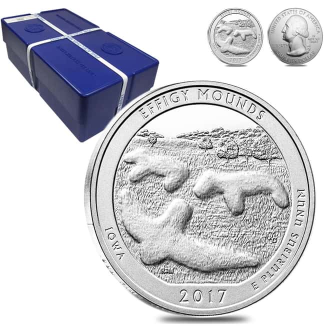 2017 5 oz Silver America the Beautiful ATB Iowa Effigy Mounds National Monument Coin 