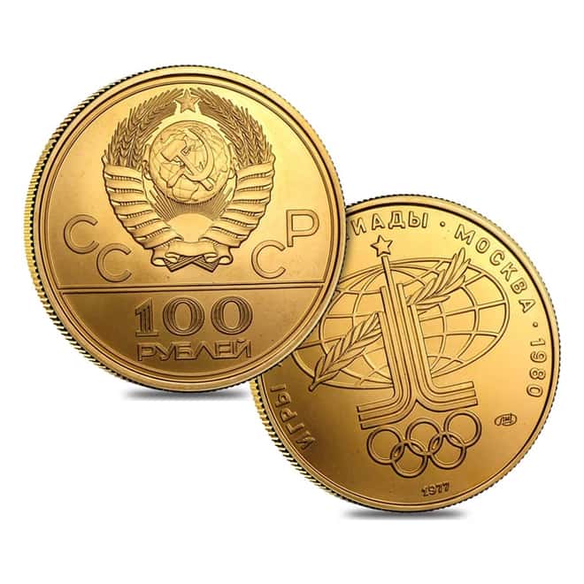 1980 Russia Moscow Olympics Proof Gold 6-Coin Set AGW 3 oz (w/Box & COA)