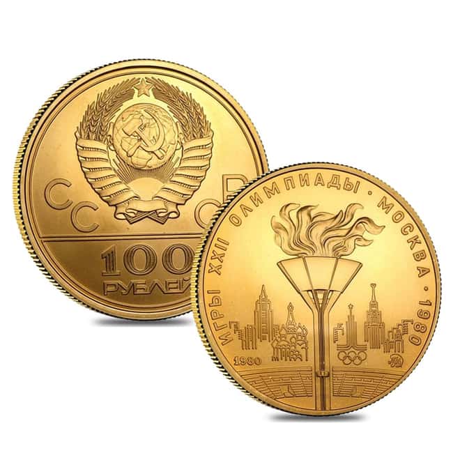 1980 Russia Moscow Olympics Proof Gold 6-Coin Set AGW 3 oz (w/Box & COA)