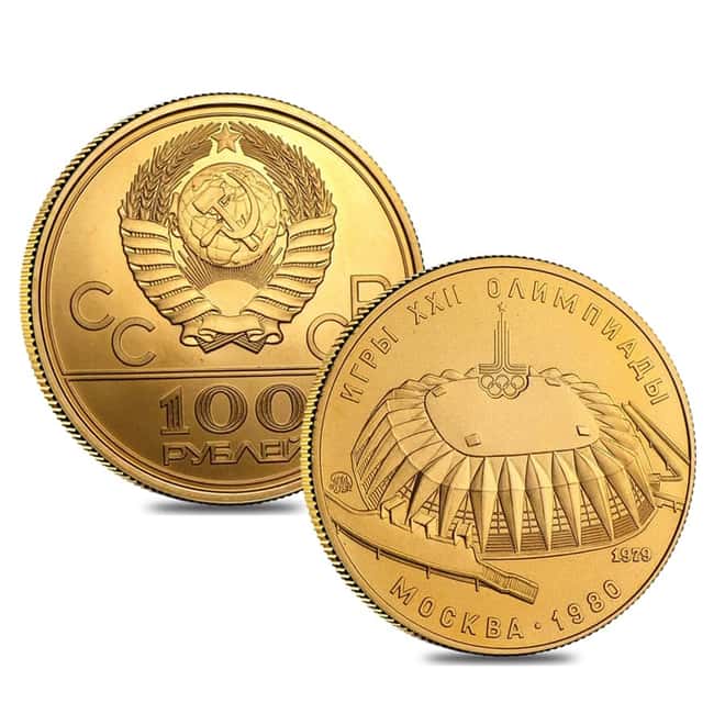 1980 Russia Moscow Olympics Proof Gold 6-Coin Set AGW 3 oz (w/Box & COA)