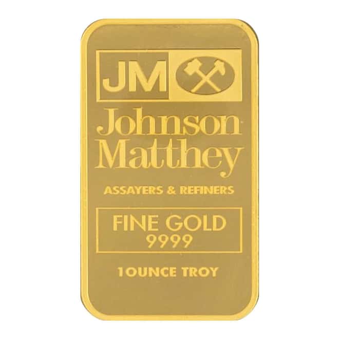 New - 1 oz Johnson Matthey Gold Bar .9999 Fine (in Assay)