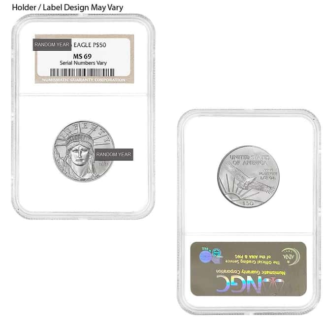 1/2 oz $50 Platinum American Eagle NGC / PCGS MS 69 (Random Year)