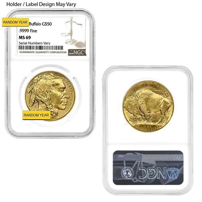 1 oz $50 Gold American Buffalo NGC/PCGS MS 69 (Random Year)