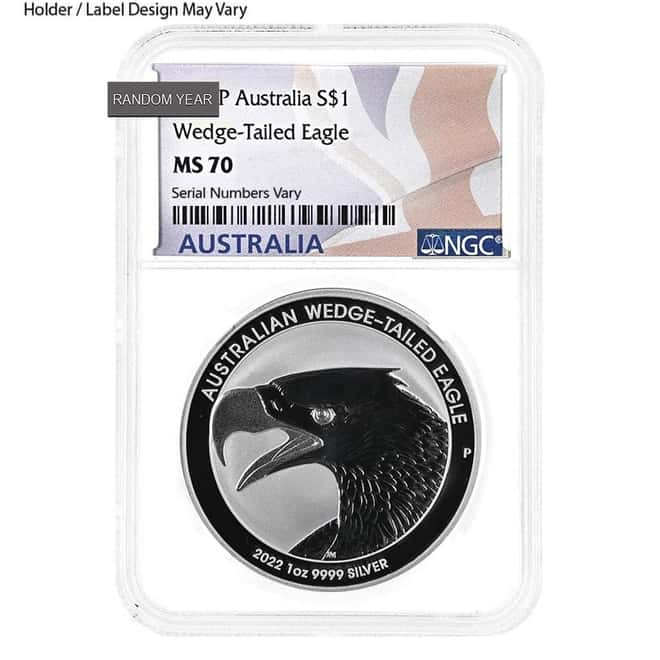 1 oz Silver Australian Wedge-Tailed Eagle NGC/PCGS MS 70 (Random Year)