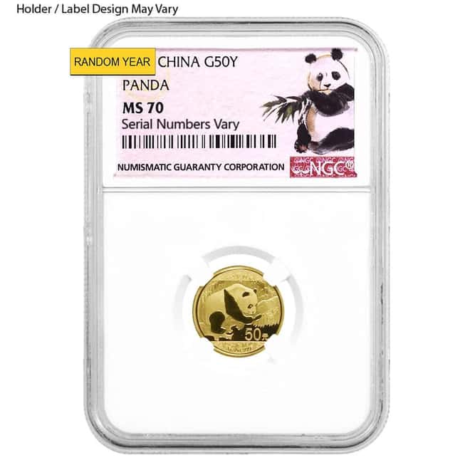3 Gram Chinese Gold Panda NGC / PCGS MS 70 (Random Year)