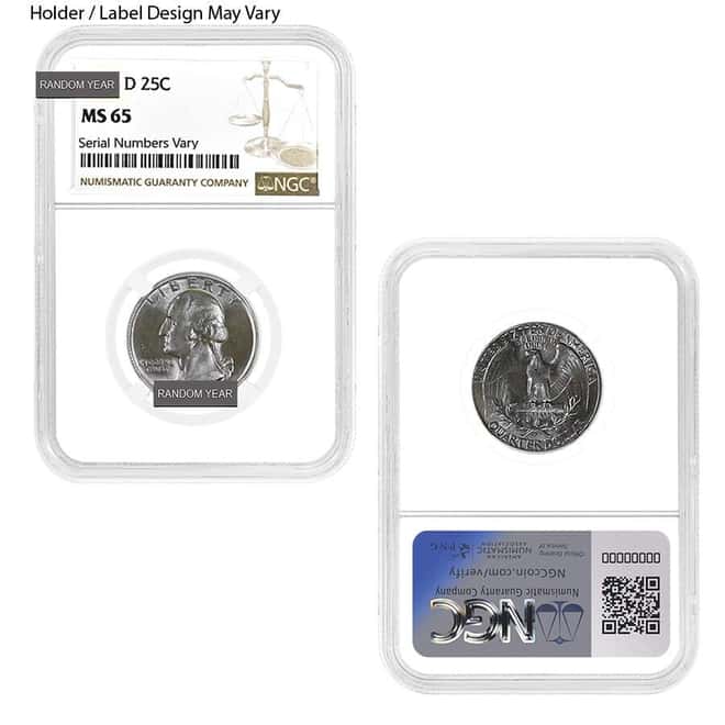Washington Silver Quarter 25C NGC/PCGS MS 65 (Random Year)