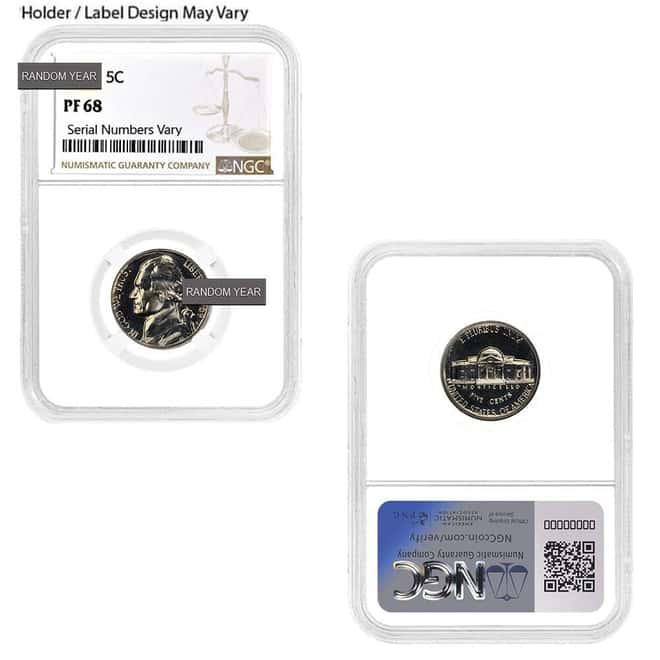Proof Jefferson Nickel 5C NGC/PCGS PF 68 (Random Year)