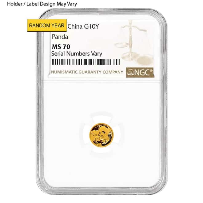 1 Gram Chinese Gold Panda NGC / PCGS MS 70 (Random Year)