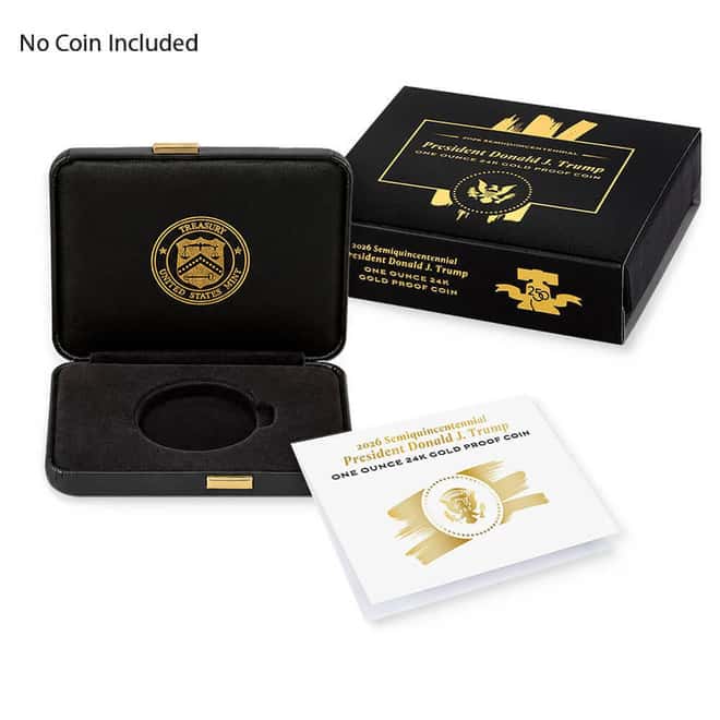 NO COIN - 2026-W 1 oz President Donald J. Trump Semiquincentennial Proof Gold Coin (OEM Box & COA)