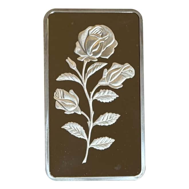 NO ASSAY - 100 Gram PAMP Suisse Rosa Silver Bar .999 Fine