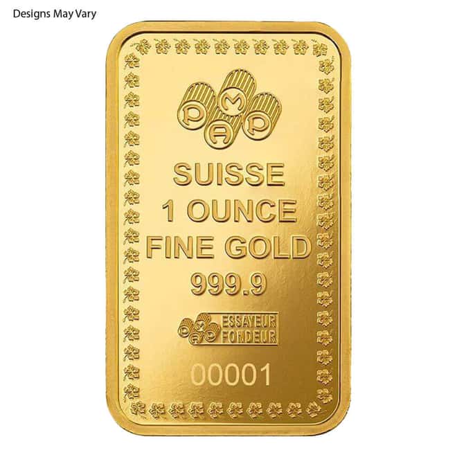 NO ASSAY - 1 oz PAMP Suisse Diwali Lakshmi Gold Bar .9999 Fine (Random Design)