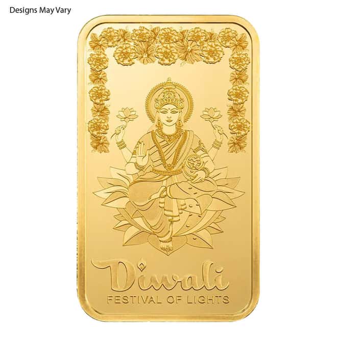 NO ASSAY - 1 oz PAMP Suisse Diwali Lakshmi Gold Bar .9999 Fine (Random Design)