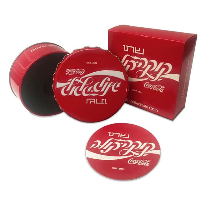 NO COIN - 2020 6 gram Fiji Coca-Cola Israel Bottle Cap $1 Proof Silver Coin (OEM Box & COA)