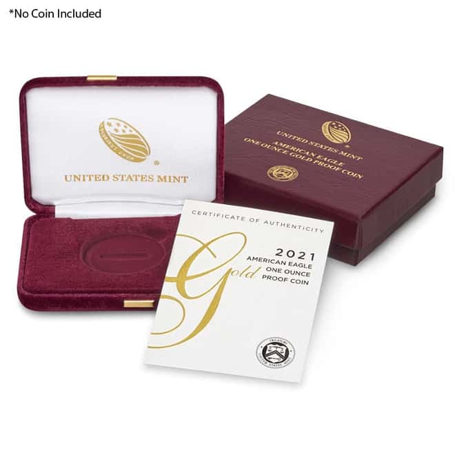 NO COIN - 2021-W $50 Proof Gold American Eagle (OEM Box & COA)