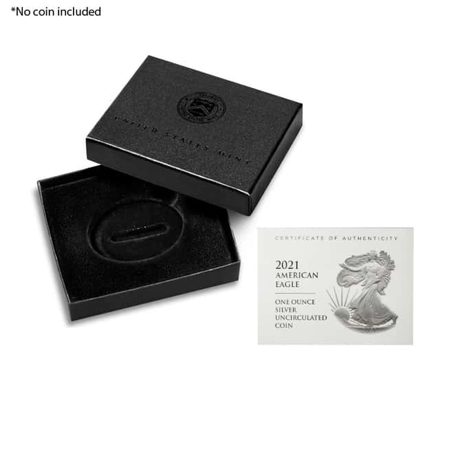 NO COIN - 2021-W 1 oz Burnished Silver American Eagle Type 2 (OEM Box & COA)