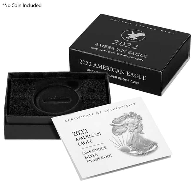 NO COIN - 2022-W 1 oz Proof Silver American Eagle (OEM Box & COA)