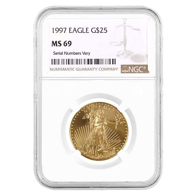 1997 1/2 oz $25 Gold American Eagle NGC MS 69