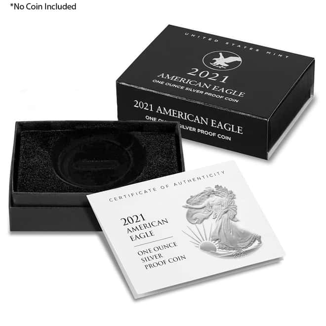 NO COIN - 2021-W 1 oz Proof Silver American Eagle Type 2 (OEM Box & COA)