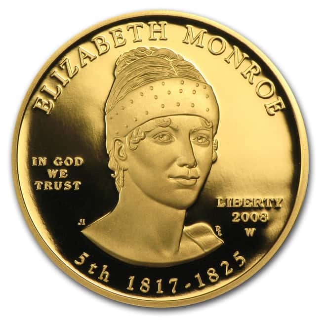 2008 W 1/2 oz $10 First Spouse - Elizabeth Monroe Gold Proof Coin (w/Box & COA)