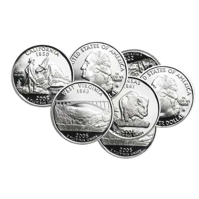 $10 Face Value Proof 90% Silver Statehood Quarters 40-Coin Roll (Random Years)