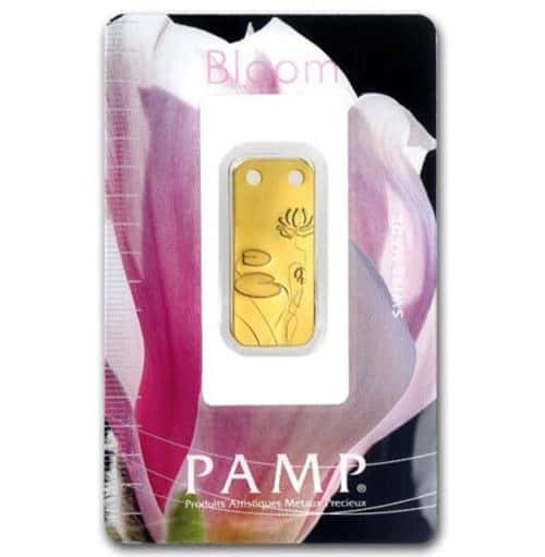 1/5 oz PAMP Suisse Water Lily Proof Gold Ingot Pendant