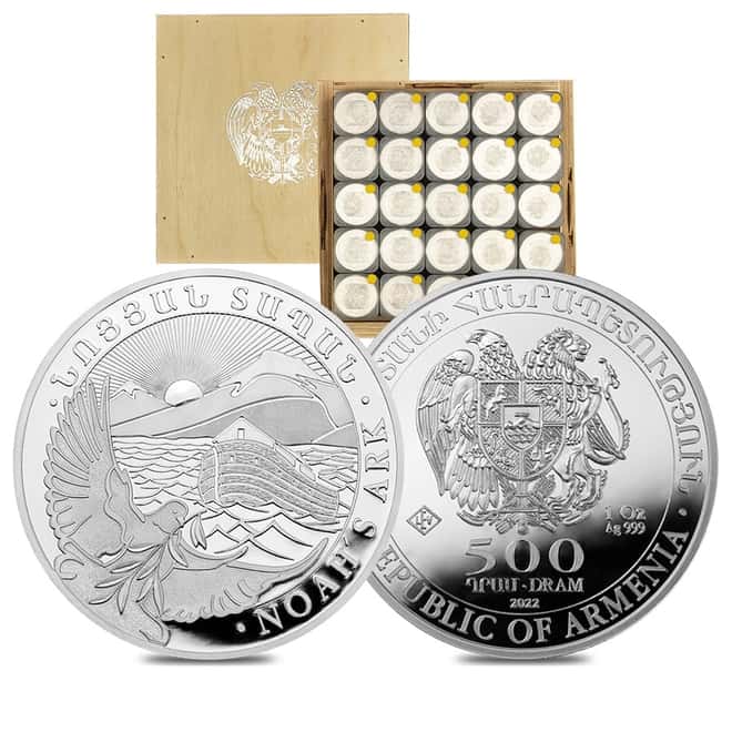 2022 Armenia 1 oz Noah's Ark Silver Coin 500 Dram .999 Fine BU