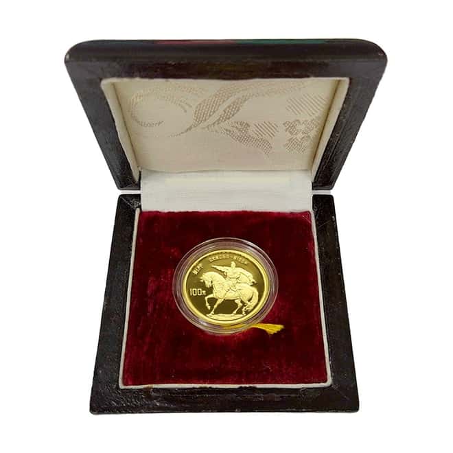 1986 China 1/3 oz Liu Bang 100 Yuan Proof Gold Coin (w/Box & COA)