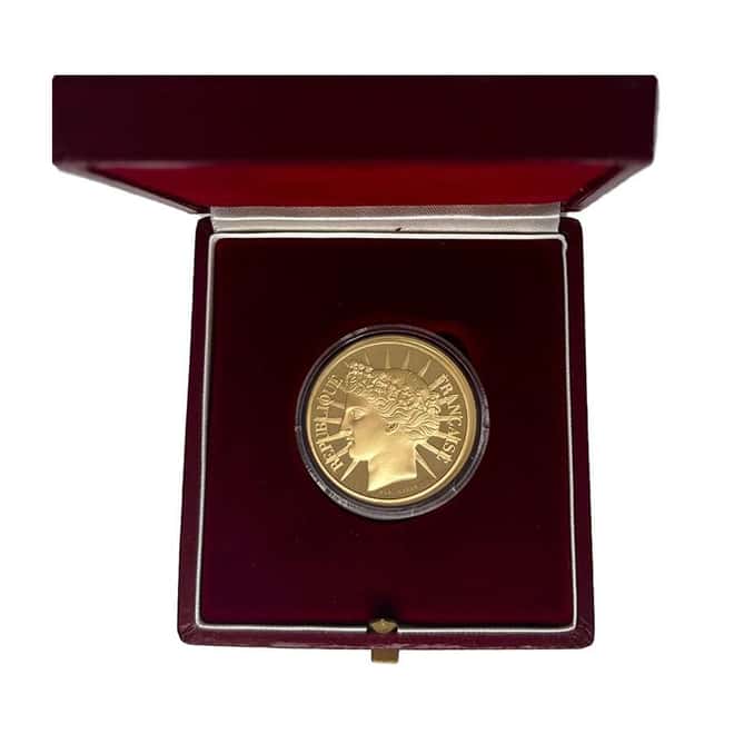 1988 France Fraternity Proof Gold Coin 100 Francs (w/Box & COA)