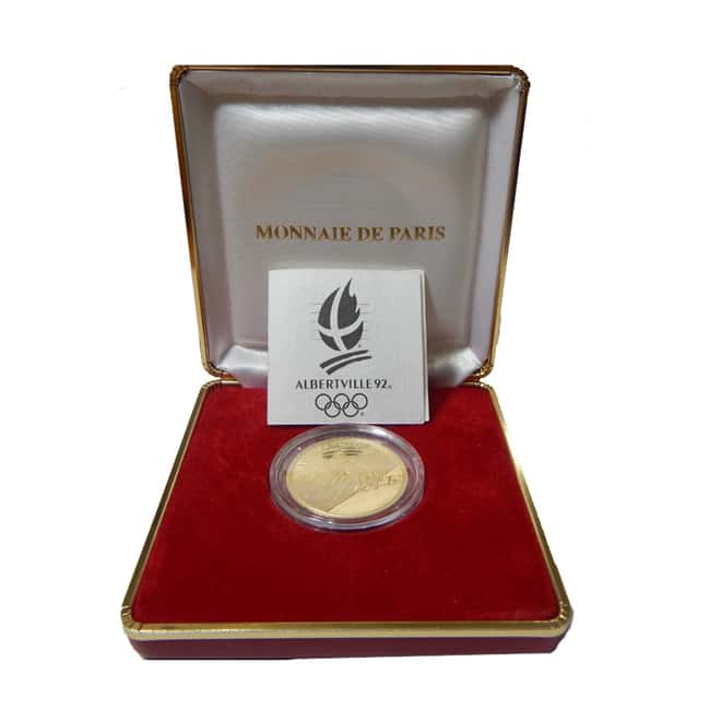 1989 France Proof Gold 500 Francs Winter Olympics (w/Box & COA)