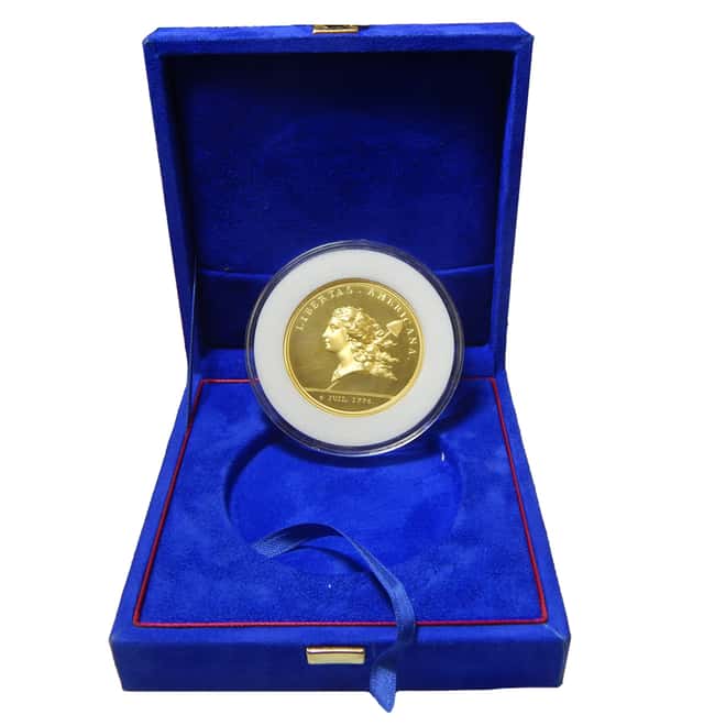 1776 France Proof Gold Tribute Libertas Americana Medal