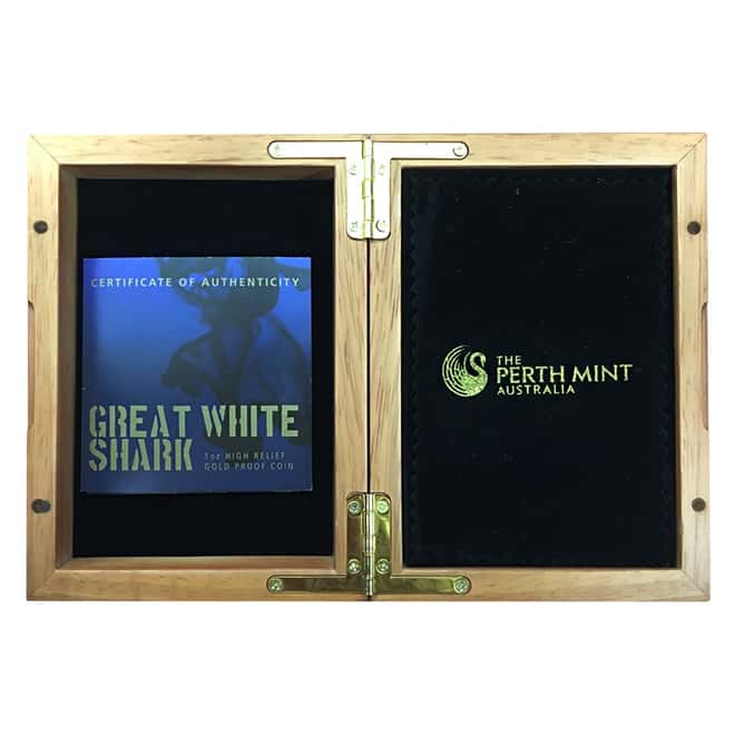 2015 1 oz Gold Australian Great White Shark NGC PF 70 UCAM Perth Mint High Relief Coin (w/Box & COA)
