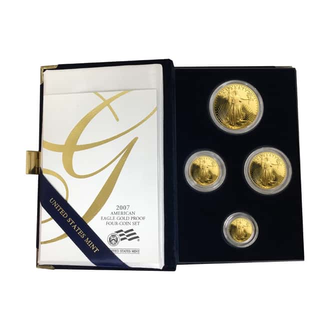 2007 W Gold 1.85 oz Proof American Eagle 4-Coin Set (W/Box & COA)