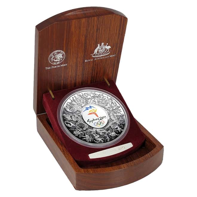 2000 Australia 1 Kilo Proof Silver Sydney Olympics Coin .999 Fine (w/Box & COA)