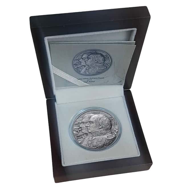 2012 Niue 2 oz War of 1812 High Relief Antiqued Silver Coin