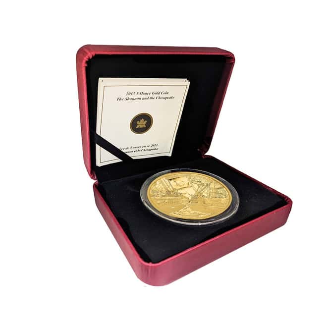 2013 Canada 5 oz Proof Gold HMS Shannon & USS Chesapeake Coin